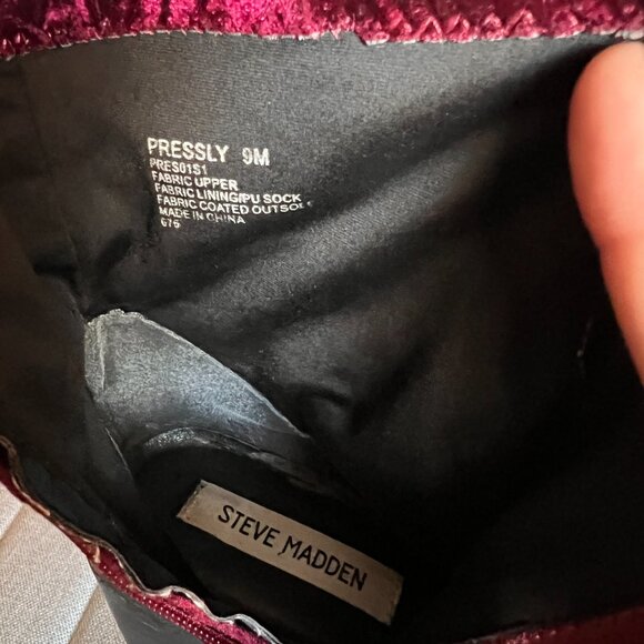 Steve Madden Red Velvet Boots - Picture 5 of 5